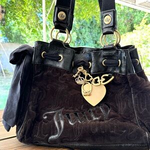 Juicy Couture Daydreamer Vintage Velour Bag Purse Bow Ribbon